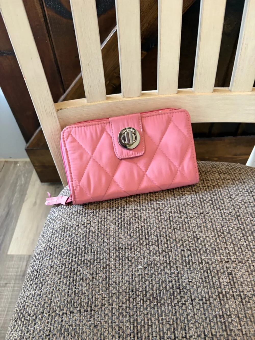 Vera Bradley Coral Quilted Zip-Around Wallet with Turn-Lock Tab - Picture 3 of 5